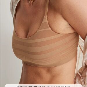 AERIE Tan and Green Sports Bra